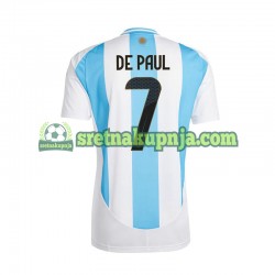 Muškarci Domaći Home Dresova Argentina De Paul 7 Copa America 2024 Kratkih Rukava