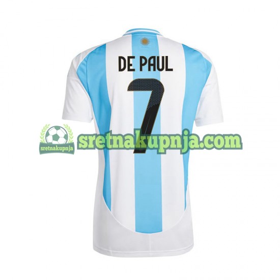 Muškarci Domaći Home Dresova Argentina De Paul 7 Copa America 2024 Kratkih Rukava