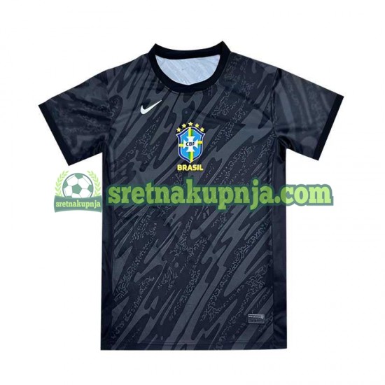 Muškarci Gostujući Away Golmanski Dresova Brazil Copa America 2024 Crno Kratkih Rukava