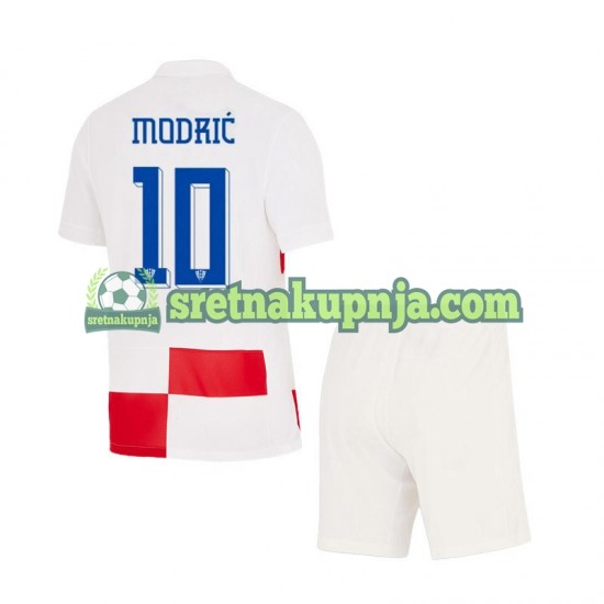 Dječja Domaći Home Dresova Hrvatska Luca Modric 10 Euro 2024 Kratkih Rukava