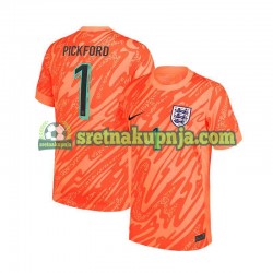 Muškarci Domaći Home Golmanski Dresova Engleska Pickford 1 Euro 2024 naranča Kratkih Rukava