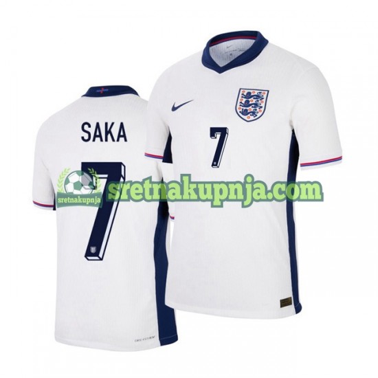 Muškarci Domaći Home Dresova Engleska Saka 7 Euro 2024 Bijela Kratkih Rukava