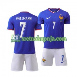 Dječja Domaći Home Dresova Francuska Antoine Griezmann 7 Euro 2024 Plava Kratkih Rukava Dječja Domaći Home Dresova Francuska Antoine Griezmann 7 Euro 2024 Plava Kratkih Rukava