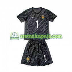 Dječja Gostujući Away Golmanski Dresova Francuska Hugo Lloris 1 Euro 2024 Crno Kratkih Rukava