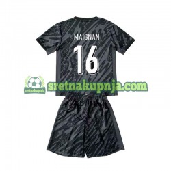 Dječja Gostujući Away Golmanski Dresova Francuska Mike Maignan 16 Euro 2024 Crno Kratkih Rukava
