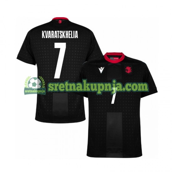 Muškarci Gostujući Away Dresova Georgia Kvaratskhelia 7 Euro 2024 Crno Kratkih Rukava