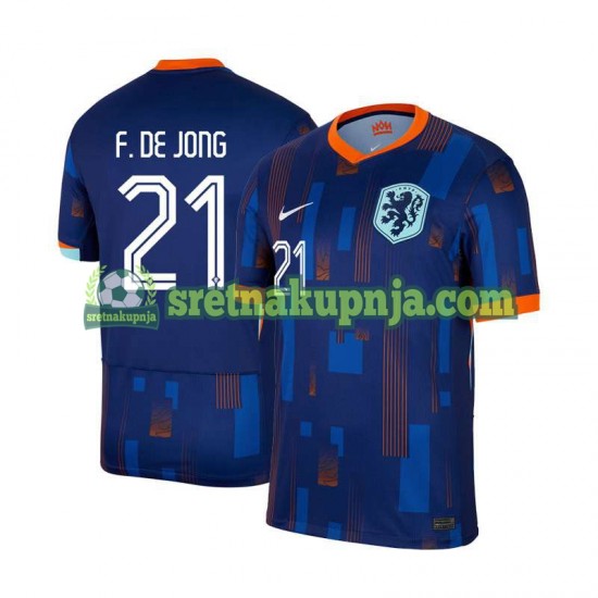 Muškarci Gostujući Away Dresova Nizozemska Frenkie de Jong 21 Euro 2024 Kratkih Rukava