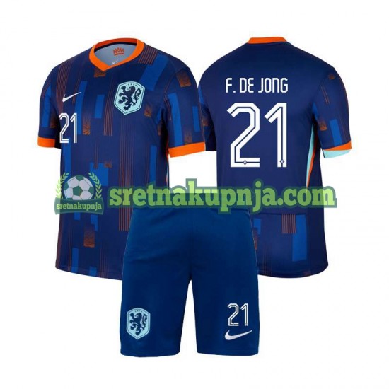 Dječja Gostujući Away Dresova Nizozemska Frenkie de Jong 21 Euro 2024 Kratkih Rukava