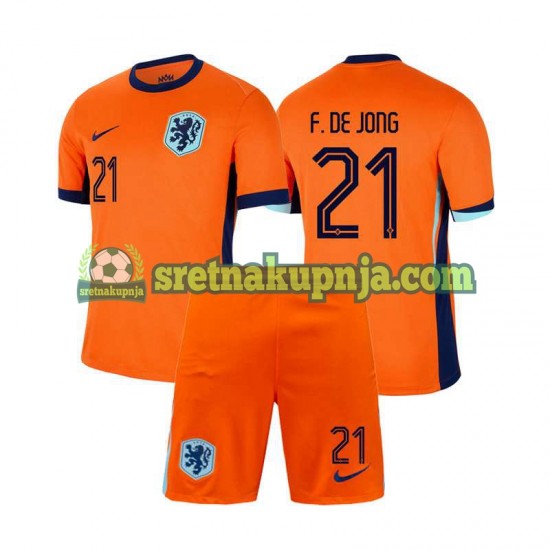 Dječja Domaći Home Dresova Nizozemska Frenkie de Jong 21 Euro 2024 Kratkih Rukava