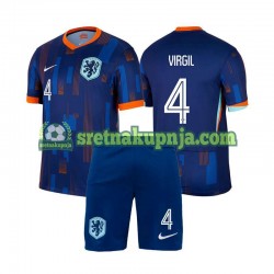 Dječja Gostujući Away Dresova Nizozemska Virgil van Dijk 4 Euro 2024 Kratkih Rukava