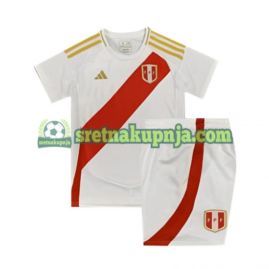 Dječja Domaći Home Dresova Peru Copa America 2024 Bijela Kratkih Rukava