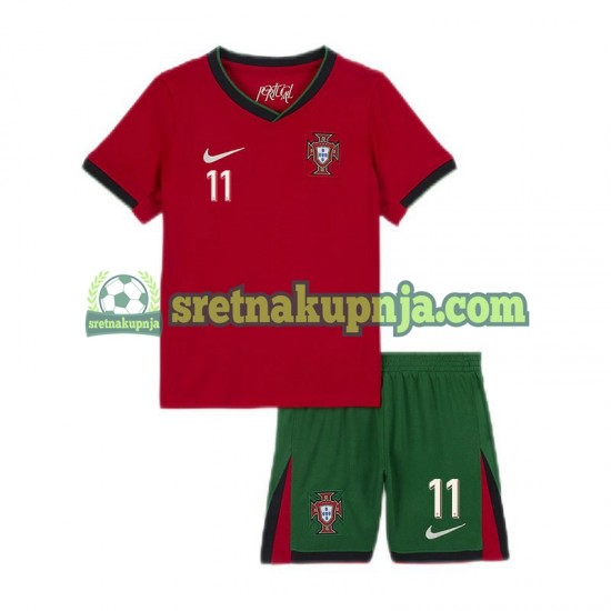 Dječja Domaći Home Dresova Portugal Joao Felix 11 Euro 2024 Kratkih Rukava