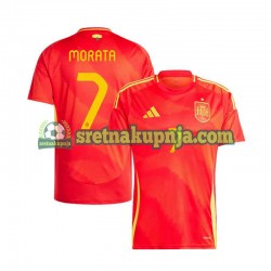 Muškarci Domaći Home Dresova Španjolska Alvaro Morata 7 Euro 2024 Kratkih Rukava