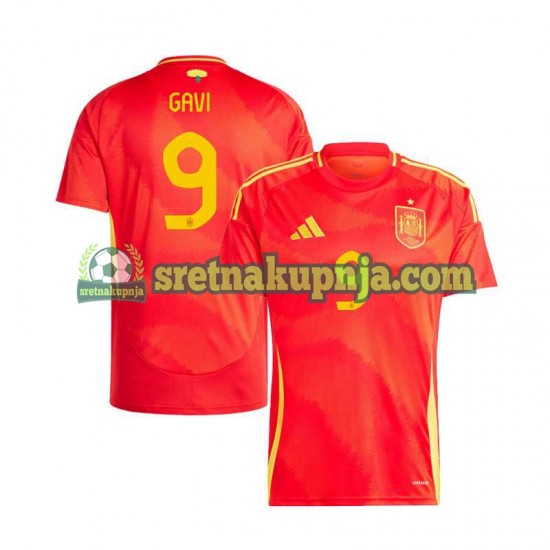 Muškarci Domaći Home Dresova Španjolska Gavi 9 Euro 2024 Kratkih Rukava