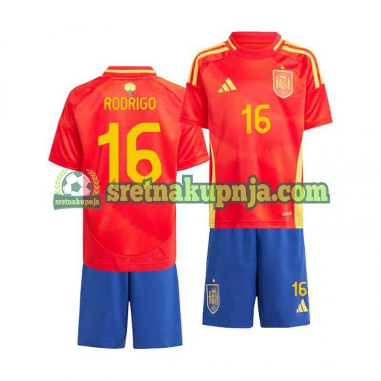 Dječja Domaći Home Dresova Španjolska Rodrigo 16 Euro 2024 Kratkih Rukava