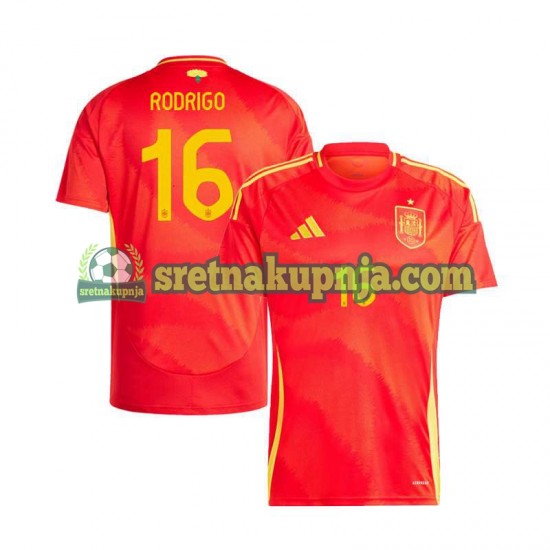 Muškarci Domaći Home Dresova Španjolska Rodrigo 16 Euro 2024 Kratkih Rukava