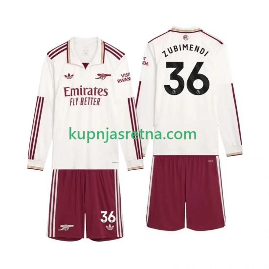 Dječja Treći Dresova Arsenal Zubimendi 36 2025-2026 Dugim Rukavima