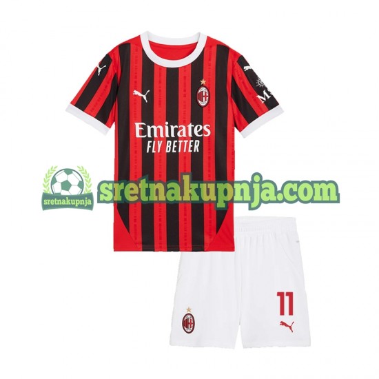 Dječja Domaći Home Dresova AC Milan Christian Pulisic 11 2024-2025 Kratkih Rukava