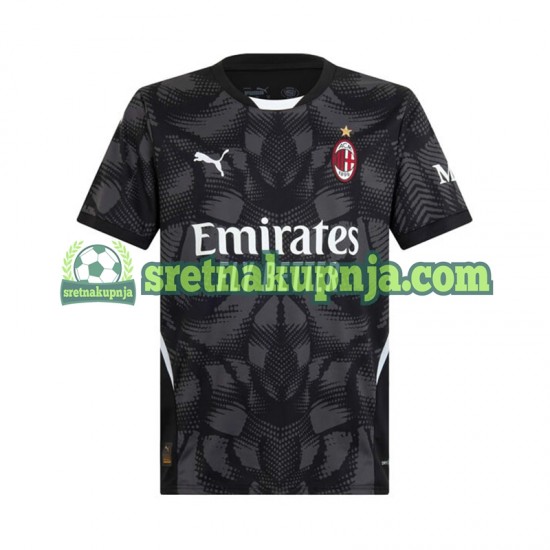 Muškarci Domaći Home Golmanski Dresova AC Milan 2024-2025 Crno Kratkih Rukava