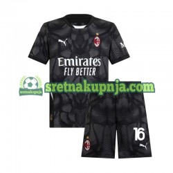 Dječja Domaći Home Golmanski Dresova AC Milan Mike Maignan 16 2024-2025 Crno Kratkih Rukava
