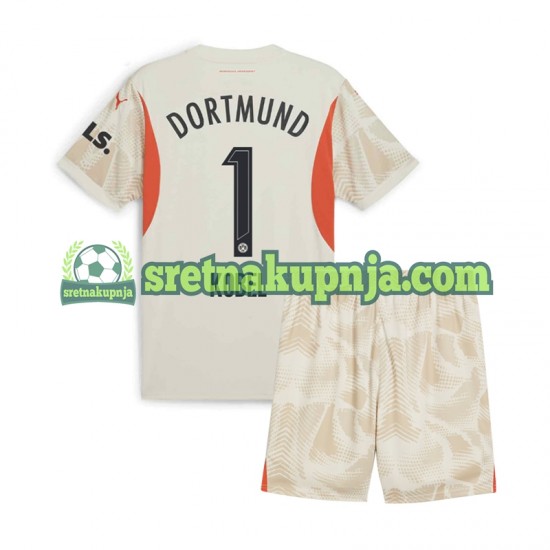 Dječja Domaći Home Golmanski Dresova Borussia Dortmund Gregor Kobel 1 2024-2025 Kratkih Rukava
