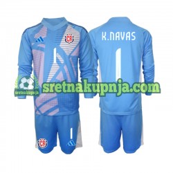 Dječja Domaći Home Golmanski Dresova Kostarika Keylor Navas 1 2024 Plava Dugim Rukavima