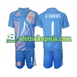 Dječja Domaći Home Golmanski Dresova Kostarika Keylor Navas 1 2024 Plava Kratkih Rukava