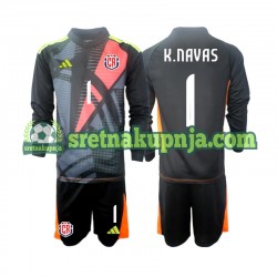 Dječja Treći Golmanski Dresova Kostarika Keylor Navas 1 2024 Crno Dugim Rukavima