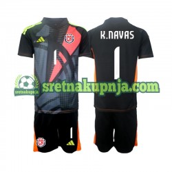 Dječja Treći Golmanski Dresova Kostarika Keylor Navas 1 2024 Crno Kratkih Rukava