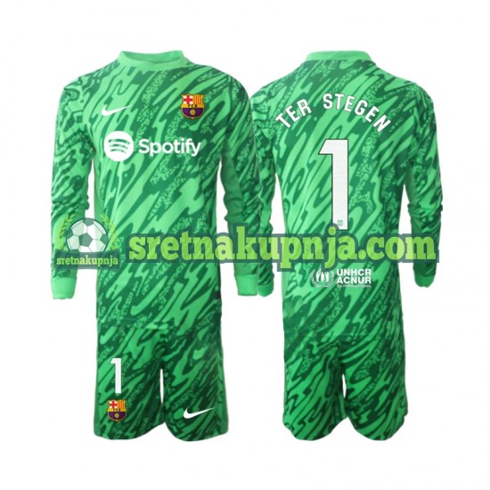 Dječja Domaći Home Golmanski Dresova FC Barcelona Ter Stegen 1 2024-2025 zelena Dugim Rukavima
