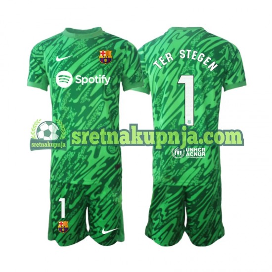 Dječja Domaći Home Golmanski Dresova FC Barcelona Ter Stegen 1 2024-2025 zelena Kratkih Rukava