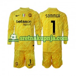 Dječja Gostujući Away Golmanski Dresova Inter Milan Yann Sommer 1 2024-2025 Dugim Rukavima