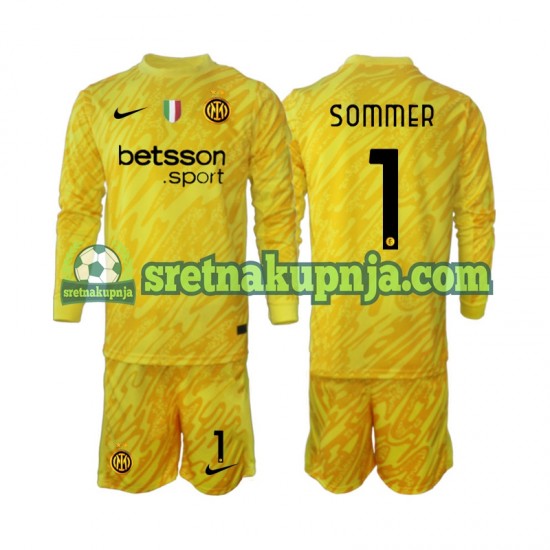Dječja Gostujući Away Golmanski Dresova Inter Milan Yann Sommer 1 2024-2025 Dugim Rukavima