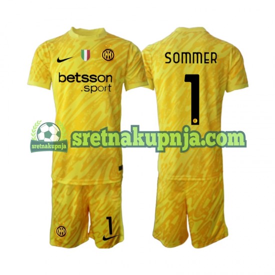 Dječja Gostujući Away Golmanski Dresova Inter Milan Yann Sommer 1 2024-2025 Kratkih Rukava