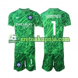Dječja Domaći Home Golmanski Dresova Inter Milan Yann Sommer 1 2024-2025 Kratkih Rukava