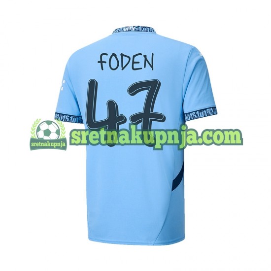 Muškarci Domaći Home Dresova Manchester City UCL Font FODEN 47 2024-2025 Kratkih Rukava