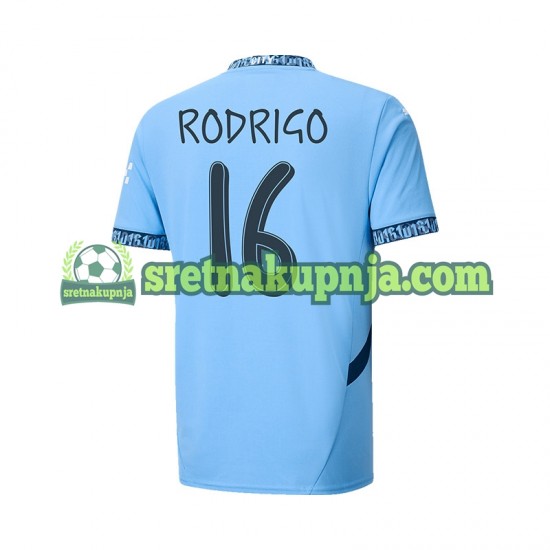Muškarci Domaći Home Dresova Manchester City UCL Font RODRIGO 16 2024-2025 Kratkih Rukava