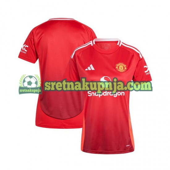 Žene Domaći Home Dresova Manchester United 2024-2025 Crvena Kratkih Rukava
