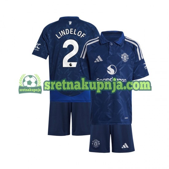 Dječja Gostujući Away Dresova Manchester United Victor Lindelof 2 2024-2025 Crvena Kratkih Rukava