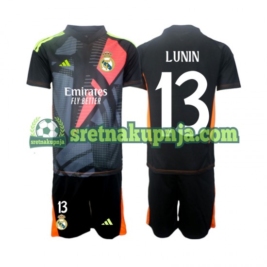 Dječja Gostujući Away Golmanski Dresova Real Madrid Andriy Lunin 13 2024-2025 Crno Kratkih Rukava