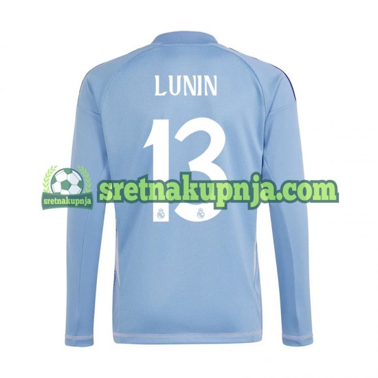 Muškarci Domaći Home Golmanski Dresova Real Madrid Andriy Lunin 13 2024-2025 Plava Dugim Rukavima