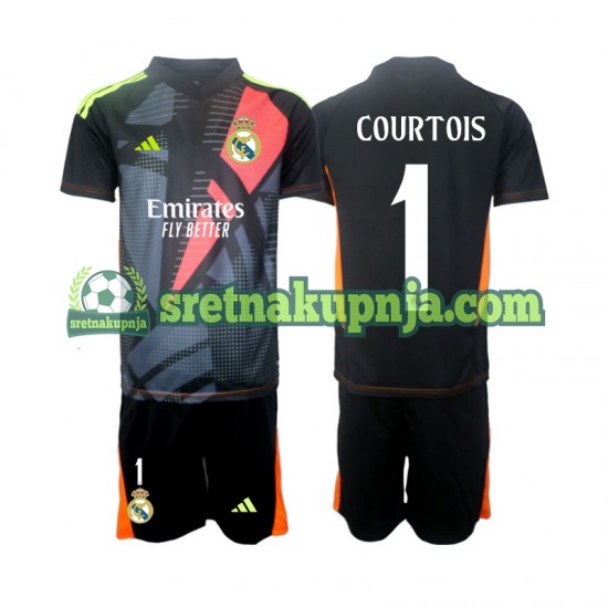 Dječja Gostujući Away Golmanski Dresova Real Madrid Thibaut Courtois 1 2024-2025 Crno Kratkih Rukava