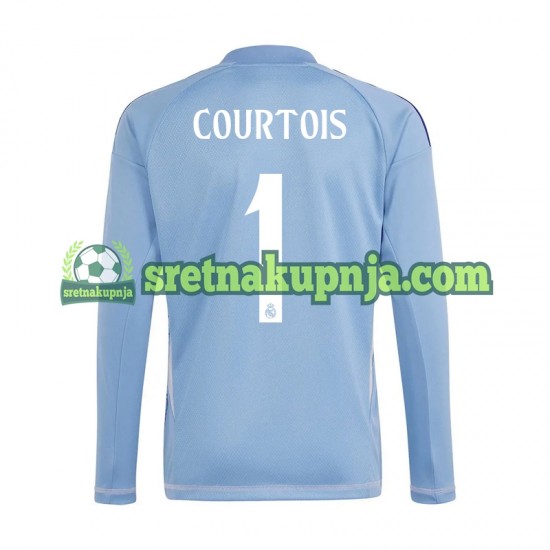 Muškarci Domaći Home Golmanski Dresova Real Madrid Thibaut Courtois 1 2024-2025 Plava Dugim Rukavima