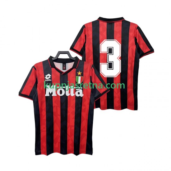 Muškarci Domaći Home Dresova AC Milan 3 Retro 1993 1994 Kratkih Rukava