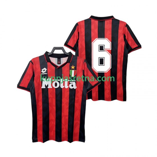 Muškarci Domaći Home Dresova AC Milan 6 Retro 1993 1994 Kratkih Rukava