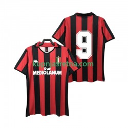 Muškarci Domaći Home Dresova AC Milan 9 Retro 1988 1989 Kratkih Rukava