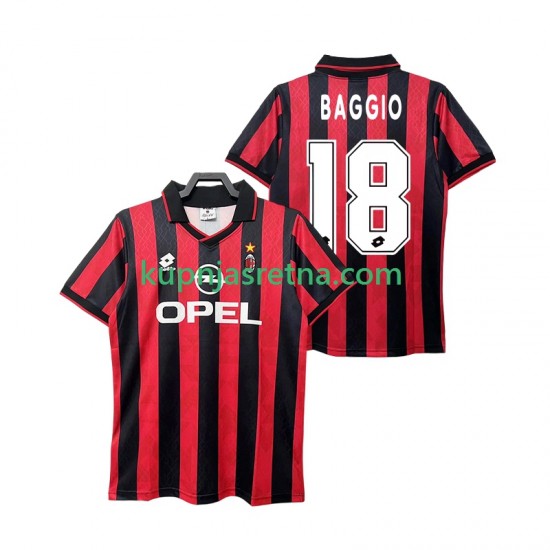 Muškarci Domaći Home Dresova AC Milan BAGGIO 18 Retro 1995 1996 Kratkih Rukava