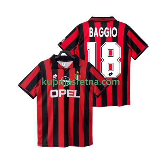 Muškarci Domaći Home Dresova AC Milan BAGGIO 18 Retro 1996 1997 Kratkih Rukava