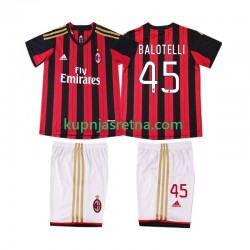 Dječja Domaći Home Dresova AC Milan BALOTELL 45 Retro 2013 2014 Kratkih Rukava