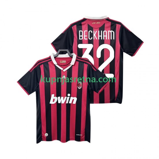Muškarci Domaći Home Dresova AC Milan BECKHAM 32 Retro 2009 2010 Kratkih Rukava